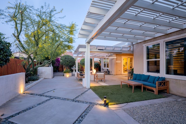 3343 Richmond Ave, Clovis, CA 93619 - view of patio featuring outdoor lounge area and a pergola