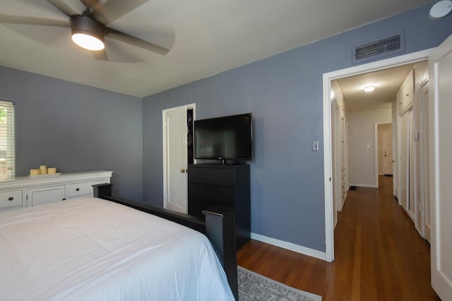 2837 N Thorne Ave, Fresno, CA 93704 - bedroom featuring wood finished floors, baseboards, and ceiling fan