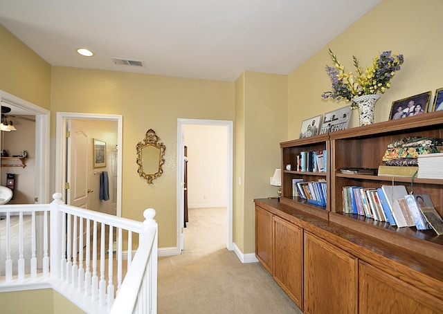 1756 N Holly Ave, Clovis, CA 93619 - hall featuring an upstairs landing, light carpet, and baseboards