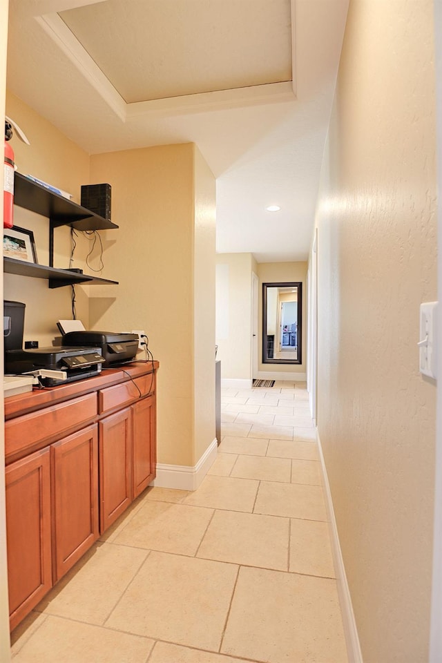 3356 N Burgan Ave, Fresno, CA 93727 - corridor with light tile patterned flooring and an office area