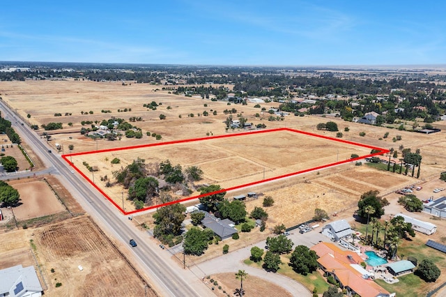8574 E Herndon Ave, Clovis, CA 93619 - overview of rural landscape with property parcel outlined