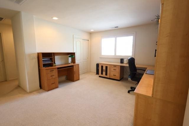 1976 Decatur Ave, Clovis, CA 93611 - home office featuring light carpet and recessed lighting