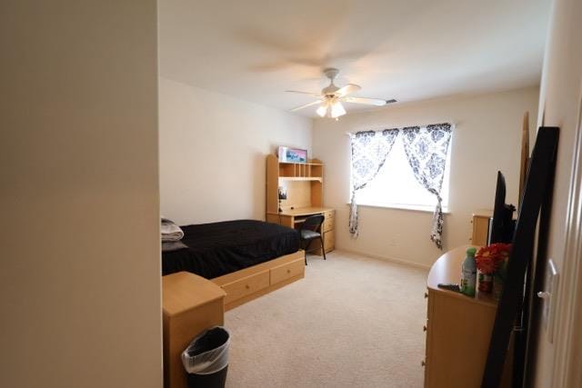 1976 Decatur Ave, Clovis, CA 93611 - bedroom with light carpet and ceiling fan