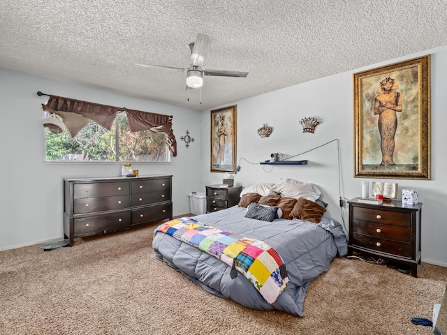 7352 N Adoline Ave, Fresno, CA 93711 - carpeted bedroom featuring a textured ceiling and ceiling fan