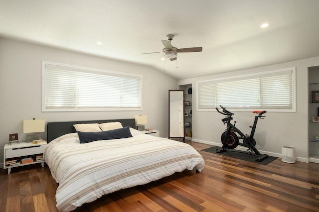 5309 N Parrish Way, Fresno, CA 93711 - bedroom with wood finished floors, baseboards, recessed lighting, and ceiling fan