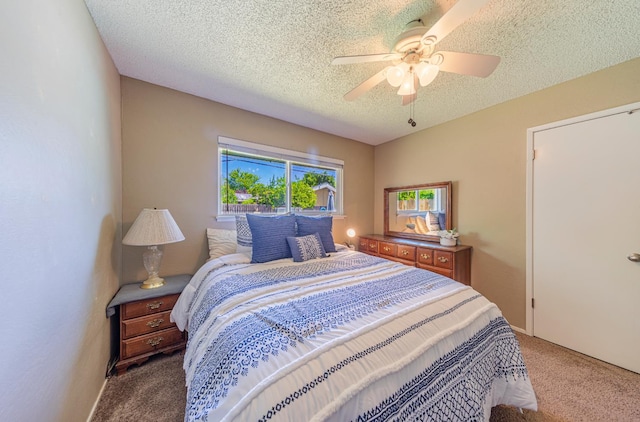 1096 Twain Ave W, Fresno, CA 93711 - bedroom featuring light carpet, a textured ceiling, and ceiling fan