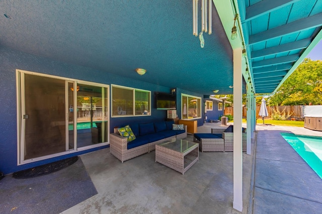1096 Twain Ave W, Fresno, CA 93711 - view of patio with an outdoor hangout area and an outdoor pool