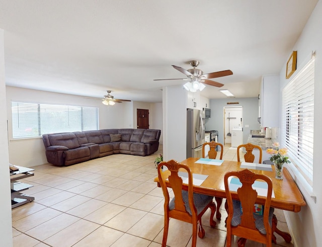33491 Rd 233, North Fork, CA 93643 - dining room featuring ceiling fan and light tile patterned floors