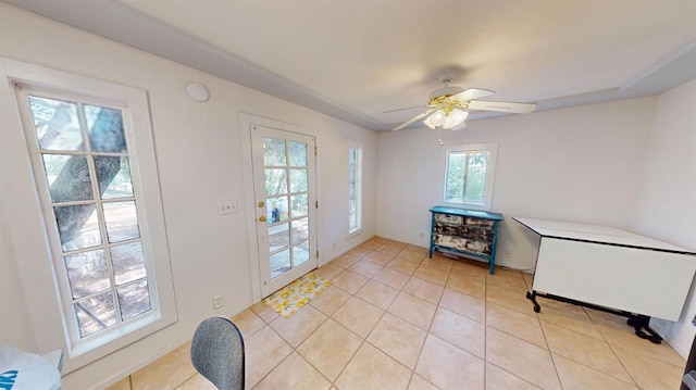 33491 Rd 233, North Fork, CA 93643 - entryway featuring ceiling fan and light tile patterned floors