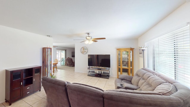 33491 Rd 233, North Fork, CA 93643 - living area with light tile patterned flooring and ceiling fan