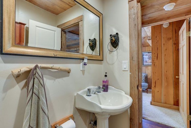 35859 Rd 222, Wishon, CA 93669 - bathroom with wooden ceiling and a sink