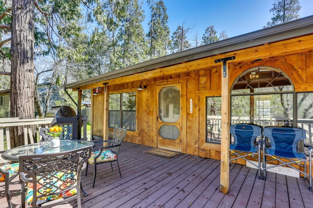 35859 Rd 222, Wishon, CA 93669 - wooden deck featuring grilling area and outdoor dining area
