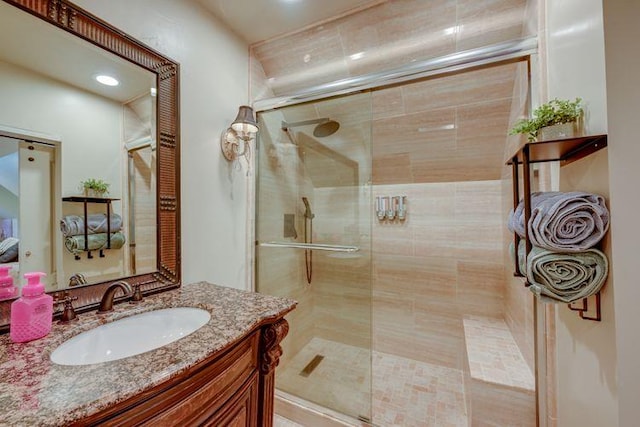 35859 Rd 222, Wishon, CA 93669 - full bathroom featuring a shower stall and vanity