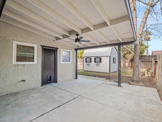 829 Polson Ave, Clovis, CA 93612 - fenced backyard with a ceiling fan and a patio