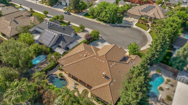 2707 W Menlo Ave, Fresno, CA 93711 - aerial perspective of suburban area with a pool area