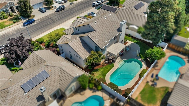 2162 Decatur Ave, Clovis, CA 93611 - aerial perspective of suburban area with a pool