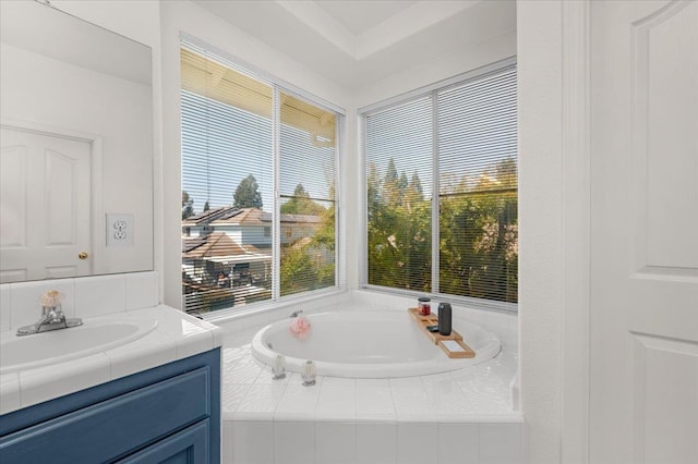 2162 Decatur Ave, Clovis, CA 93611 - bathroom featuring a bath, plenty of natural light, and vanity