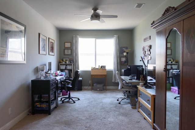 6379 W Northdale Ave, Fresno, CA 93723 - carpeted home office with a ceiling fan and baseboards
