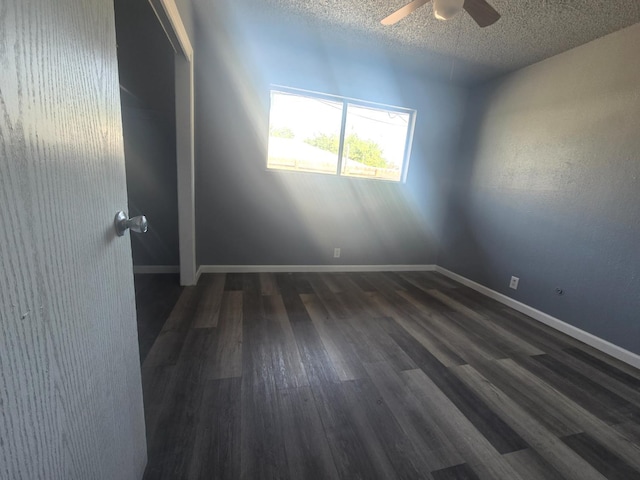 924 W Myers, Fresno, CA 93706 - spare room featuring ceiling fan, wood finished floors, baseboards, and a textured ceiling
