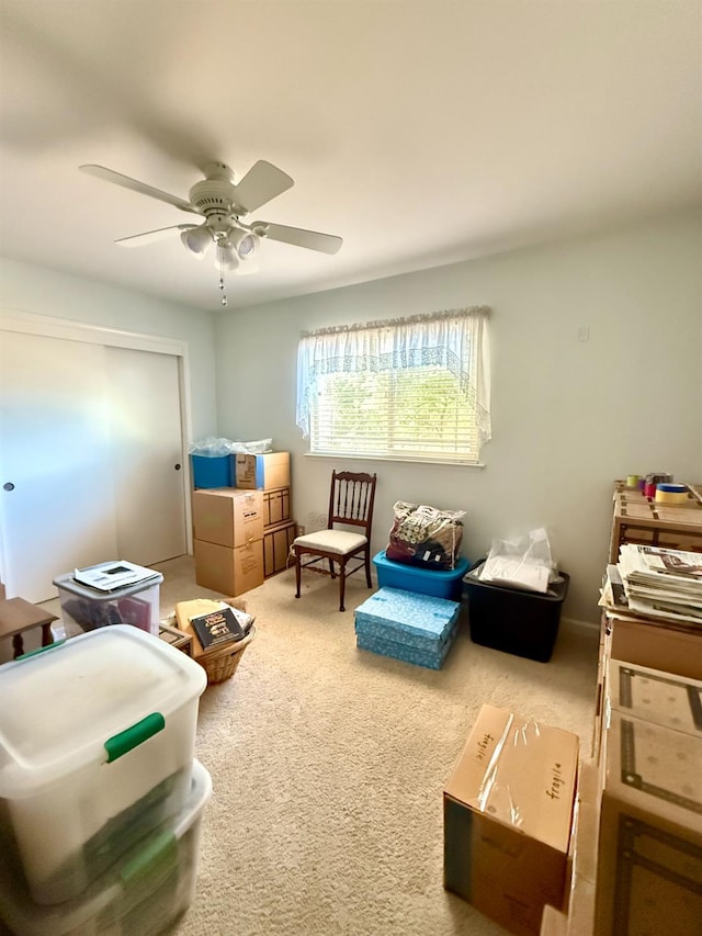 31117 Longview Ln E, Coarsegold, CA 93614 - sitting room with carpet and ceiling fan