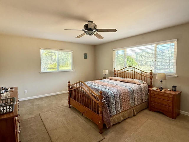 31117 Longview Ln E, Coarsegold, CA 93614 - bedroom featuring light carpet, baseboards, and ceiling fan
