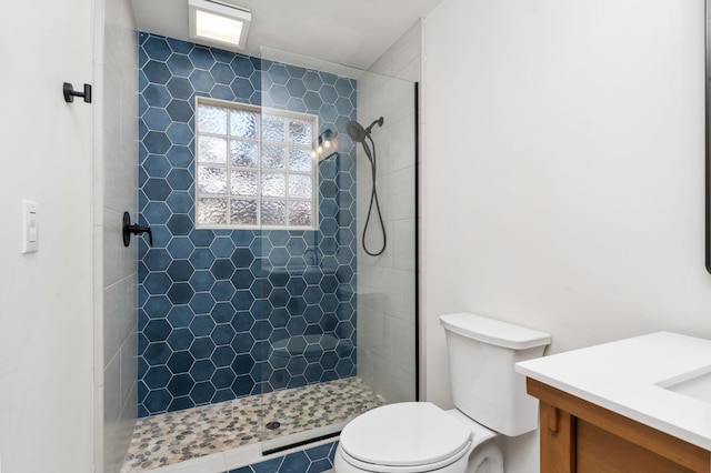 2189 W Via Delfini, Fresno, CA 93711 - bathroom featuring vanity, toilet, and tiled shower