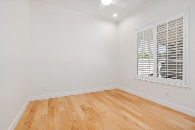 2189 W Via Delfini, Fresno, CA 93711 - empty room featuring ornamental molding, baseboards, wood finished floors, ceiling fan, and recessed lighting