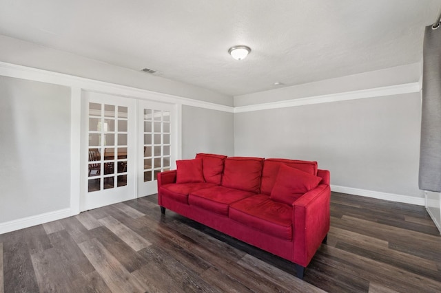 4112 E Platt Ave, Fresno, CA 93702 - living area featuring wood finished floors, baseboards, and french doors