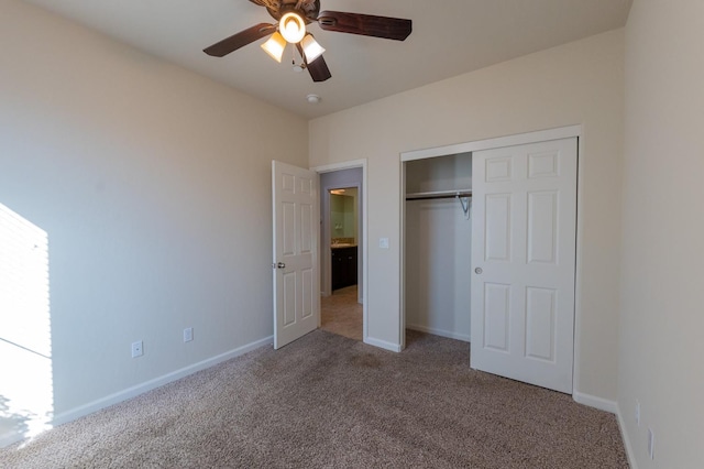 3083 N Stanley Ave, Fresno, CA 93737 - unfurnished bedroom featuring carpet flooring, a closet, and baseboards