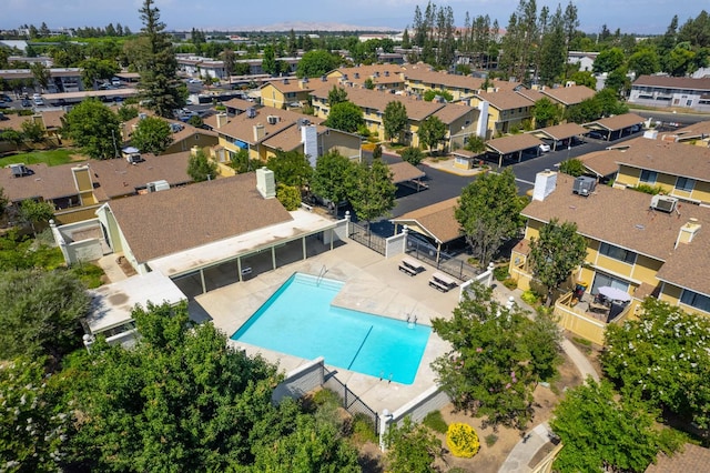 4885 N Backer Ave Unit 151, Fresno, CA 93726 - aerial perspective of suburban area with a pool