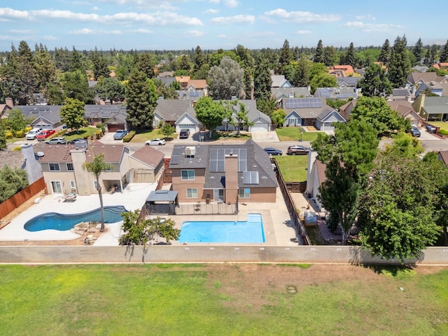 2091 E Cromwell Ave, Fresno, CA 93720 - aerial perspective of suburban area with a pool