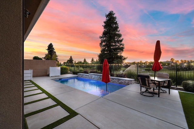 11753 N Turf Dr, Fresno, CA 93730 - view of pool with a patio, a fenced backyard, and a hot tub