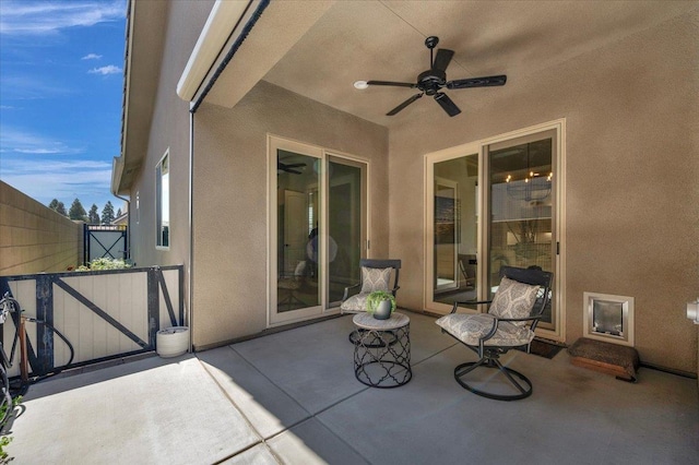 11753 N Turf Dr, Fresno, CA 93730 - view of patio with ceiling fan