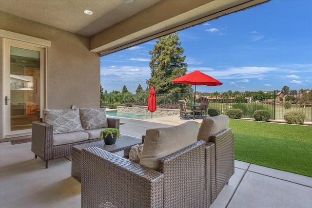 11753 N Turf Dr, Fresno, CA 93730 - view of patio featuring outdoor lounge area