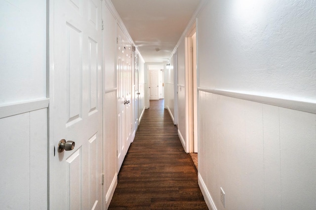 2048 W Sierra Ave, Fresno, CA 93711 - hallway with dark wood-style flooring and a decorative wall