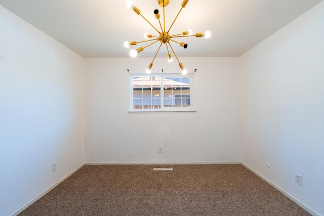 2048 W Sierra Ave, Fresno, CA 93711 - empty room with a chandelier, carpet floors, and baseboards