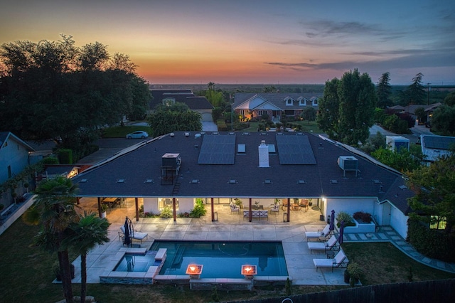 3841 W Alluvial Ave, Fresno, CA 93711 - aerial view at dusk of view of pool