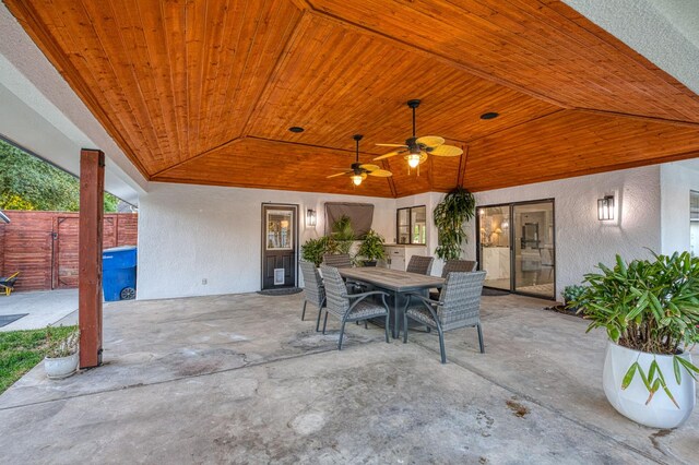 3841 W Alluvial Ave, Fresno, CA 93711 - view of patio / terrace featuring outdoor dining space and a ceiling fan