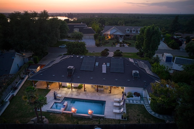 3841 W Alluvial Ave, Fresno, CA 93711 - aerial view at dusk of view of pool