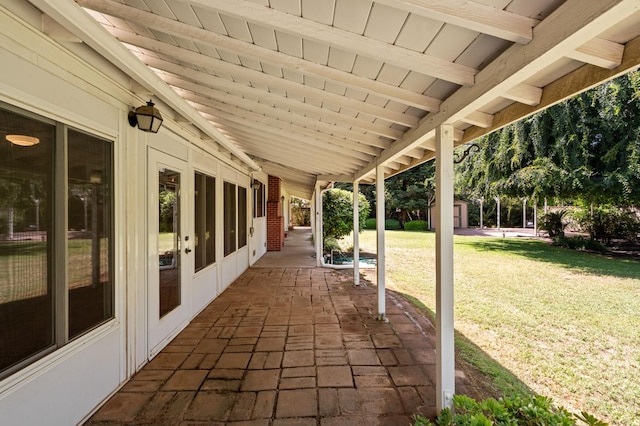 5835 E Hamilton Ave, Fresno, CA 93727 - view of patio with french doors