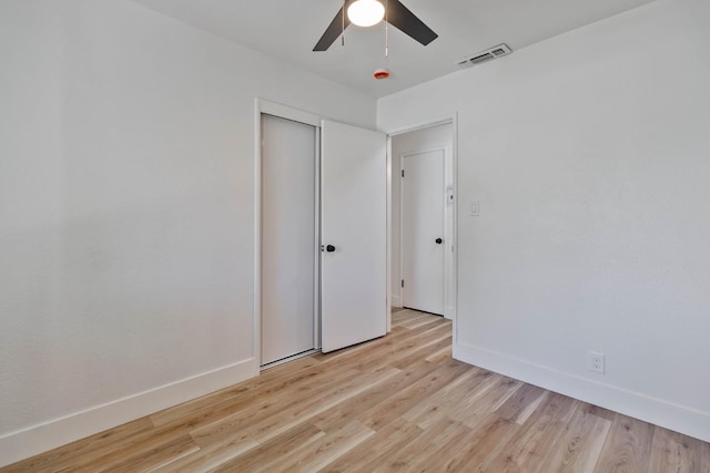 3678 N 7th St, Fresno, CA 93726 - empty room featuring baseboards, ceiling fan, and light wood-style flooring
