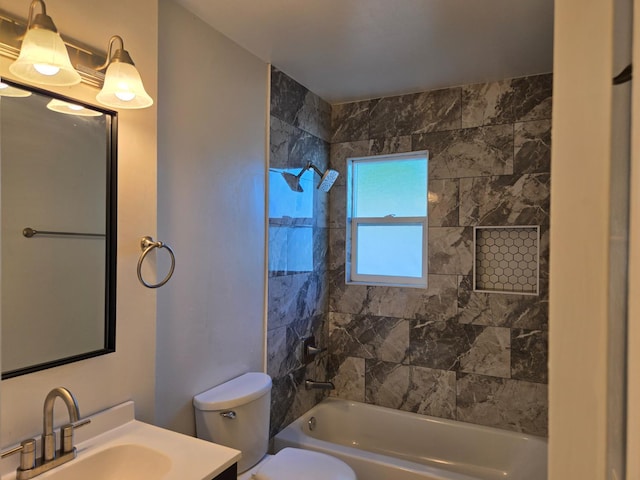 2018 E Pico Ave, Fresno, CA 93726 - full bathroom featuring toilet, bathing tub / shower combination, and vanity