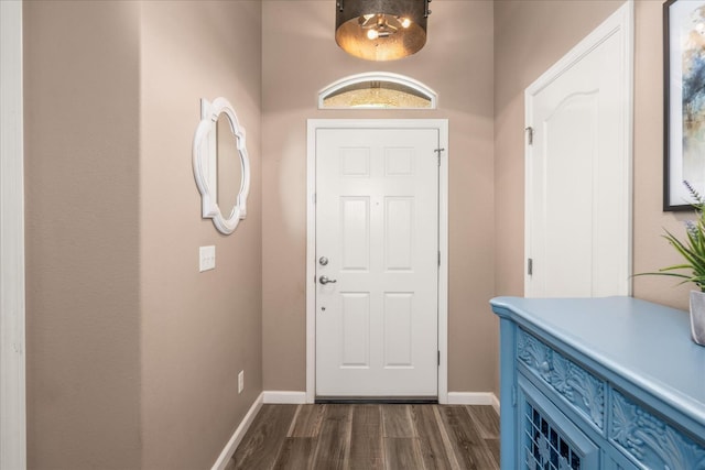 3675 Trenton Ln, Clovis, CA 93619 - foyer with dark wood-style flooring and baseboards