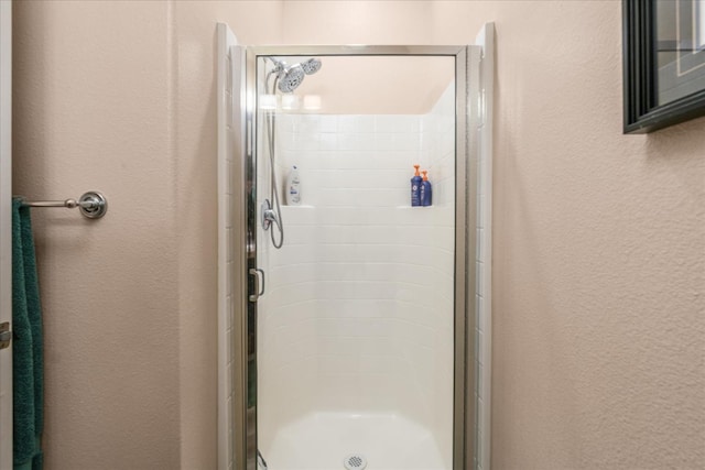 3675 Trenton Ln, Clovis, CA 93619 - full bath with a textured wall and a shower stall