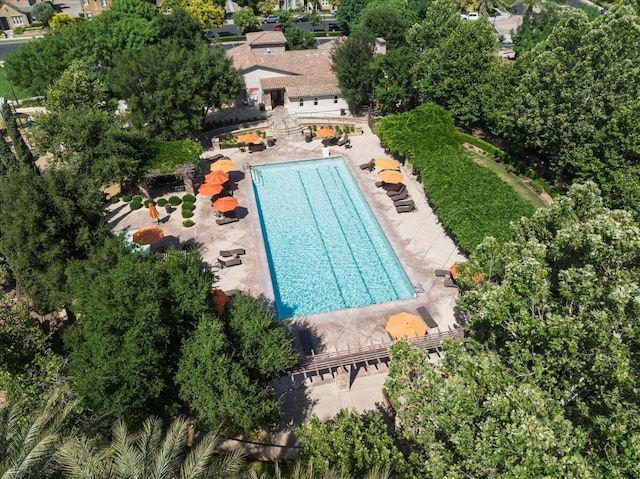 3675 Trenton Ln, Clovis, CA 93619 - drone / aerial view of a pool
