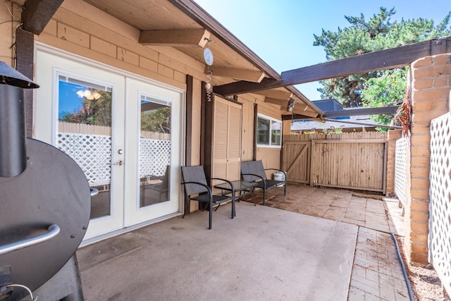 4849 N 7th St Unit E, Fresno, CA 93726 - view of patio with french doors
