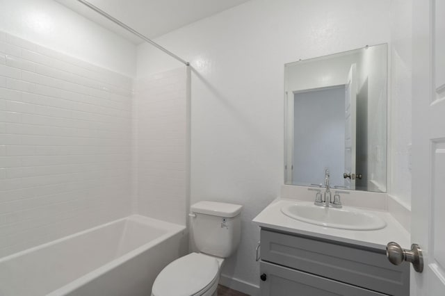 3210 Frontera Ave, Clovis, CA 93619 - bathroom featuring toilet, vanity, and shower / bath combination