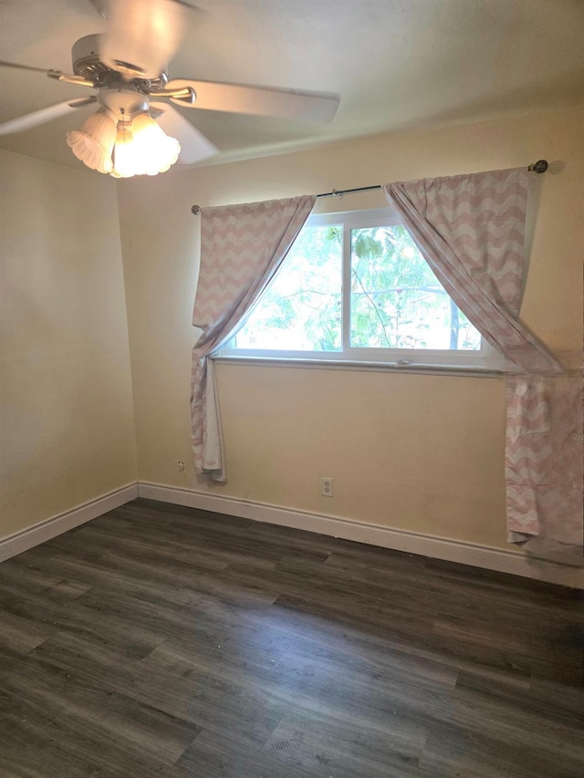 4531 E Fedora Ave, Fresno, CA 93726 - bonus room featuring dark wood-type flooring, a ceiling fan, and baseboards