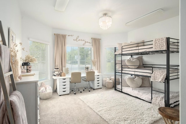 578 W Serena Ave, Clovis, CA 93619 - carpeted bedroom with an office area and a chandelier