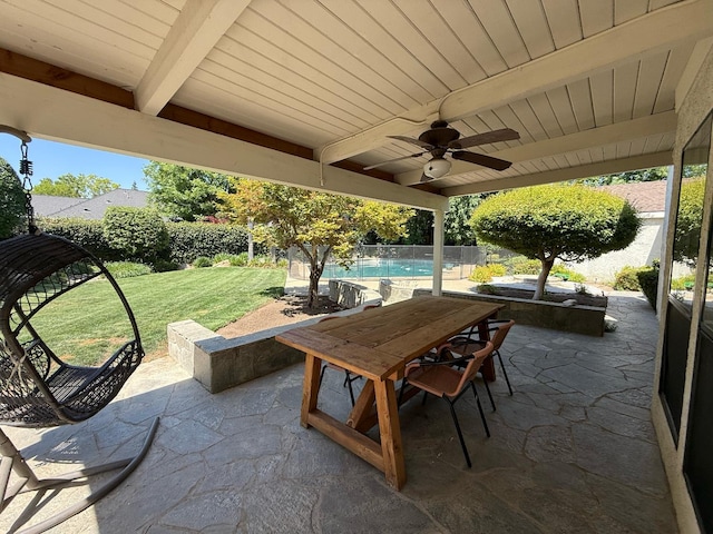 2210 W Spruce Ave, Fresno, CA 93711 - view of patio featuring ceiling fan and outdoor dining area
